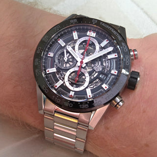 Tag Heuer Carrera CAR201V-0 43mm Anthracite Skeleton Dial Chronograph Watch