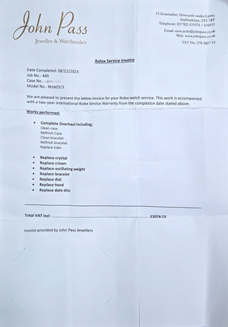 Vintage Rolex Datejust 1603 36mm Steel Blue Dial Fully Refurbished 1978