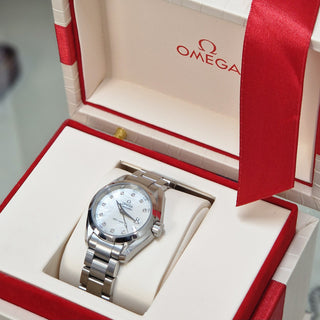 Ladies Omega Seamaster Aqua Terra 231.10.30.60.55.001 Stainless Steel Mother-Of-Pearl Dial 30mm RESERVED