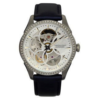 Hamilton Jazzmaster Diamond Skeleton Ladies - Automatic - 36mm - Blue Strap - Mother of Pearl Skeleton Dial (2015)