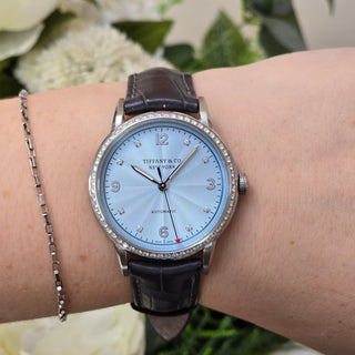 Ladies Tiffany & Co. - CT60 Ice-Blue & Diamond Dial - 32mm - Automatic - Full Set (2018)