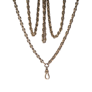 Antique 10ct Yellow Gold Fancy Link Muff Belcher Chain 32"