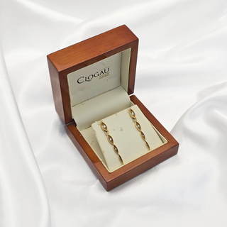 Clogau 18ct Yellow Gold Diamond Articulated Drop Earrings – 45mm – 6.5g