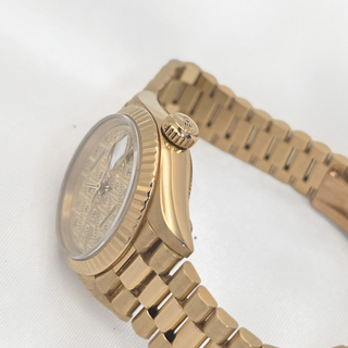 18ct Gold Rolex Lady Datejust Ref. 69178 - 26mm - Gold Pave Diamond Scatter Dial (1987)