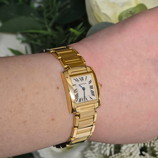 Cartier 18ct Gold Tank Française Ladies Watch - 20mm - Quartz - Full Set (2007)