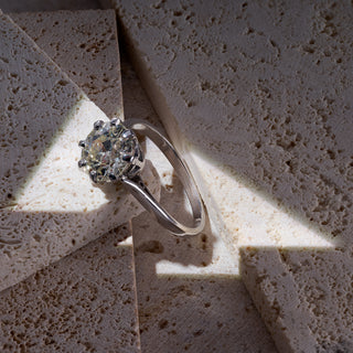 Old European Cut Platinum 2.8ct Diamond Solitaire Ring
