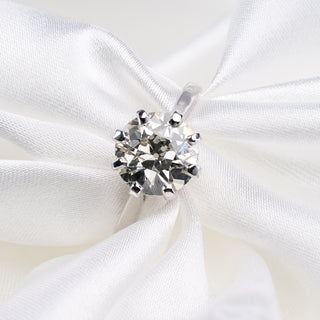 Old European Cut Platinum 2.8ct Diamond Solitaire Ring