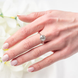 Old European Cut Platinum 2.8ct Diamond Solitaire Ring