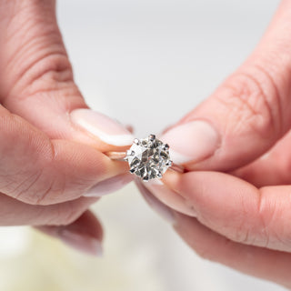 Old European Cut Platinum 2.8ct Diamond Solitaire Ring