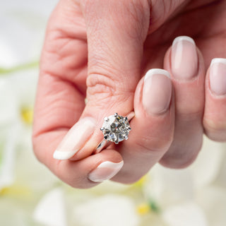 Old European Cut Platinum 2.8ct Diamond Solitaire Ring