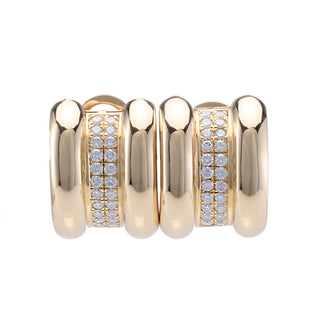 18ct Yellow Gold Chopard Diamond Double Row Half Hoop Earrings