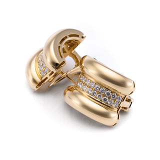 18ct Yellow Gold Chopard Diamond Double Row Half Hoop Earrings