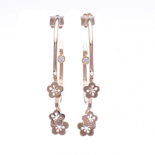 18ct Rose Gold Boodles Diamond 'Blossom' Hoop Earrings