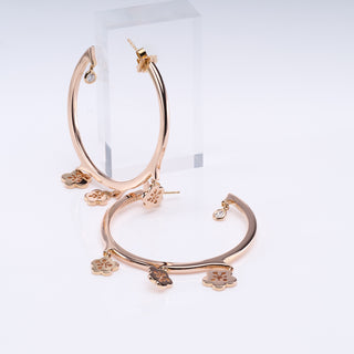 18ct Rose Gold Boodles Diamond 'Blossom' Hoop Earrings