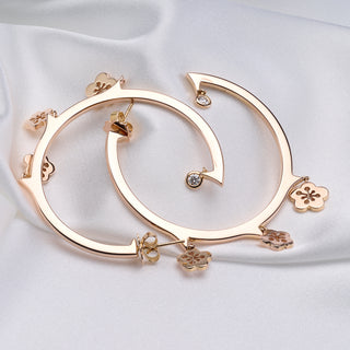18ct Rose Gold Boodles Diamond 'Blossom' Hoop Earrings