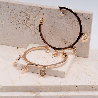 18ct Rose Gold Boodles Diamond 'Blossom' Hoop Earrings