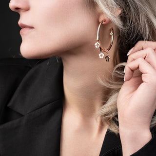 18ct Rose Gold Boodles Diamond 'Blossom' Hoop Earrings