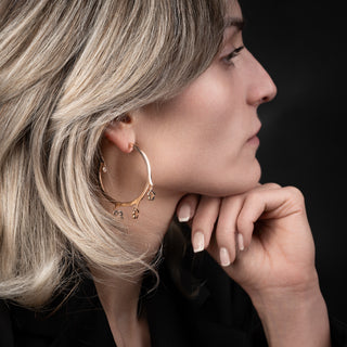 18ct Rose Gold Boodles Diamond 'Blossom' Hoop Earrings