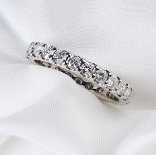 Platinum 2ct Natural Diamond Full Eternity Band Ring