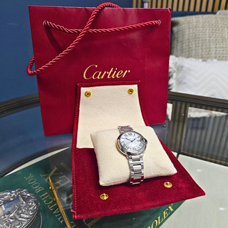 Reserved Cartier 4373 Ballon Bleu 33mm Stainless Steel Ladies Watch – Silver Roman Dial- Automatic