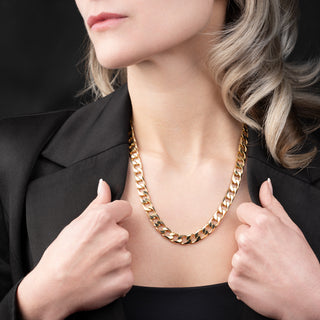 9ct Yellow Gold Gents 8.6mm 20" Curb Chain Necklace