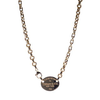 18ct Yellow Gold Return To Tiffany Belcher Chain Oval Tag Necklace