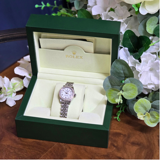 Rolex Ladies' Date 79240 - Automatic - 26mm - Custom Diamond & White Gold Bezel with White Dial
