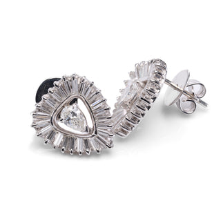 Platinum 1.5ct Diamond Pear Cut Halo Earrings