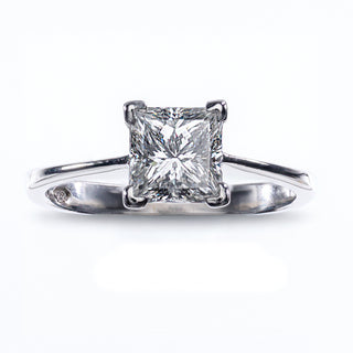 Platinum 1.5ct Princess Cut Diamond Solitaire Ring VVS2