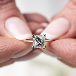 Platinum 1.5ct Princess Cut Diamond Solitaire Ring VVS2