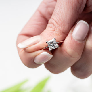 Platinum 1.5ct Princess Cut Diamond Solitaire Ring VVS2