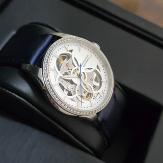 Hamilton Jazzmaster Diamond Skeleton Ladies - Automatic - 36mm - Blue Strap - Mother of Pearl Skeleton Dial (2015)