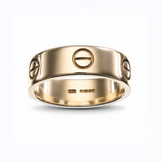 9ct Yellow Gold Unisex Designer Style Band Love Ring