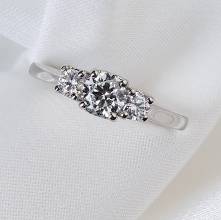 Platinum 0.75ct Diamond GIA Certified Trilogy Ring