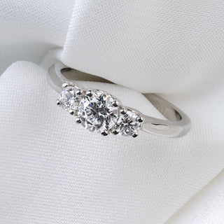 Platinum 0.75ct Diamond GIA Certified Trilogy Ring