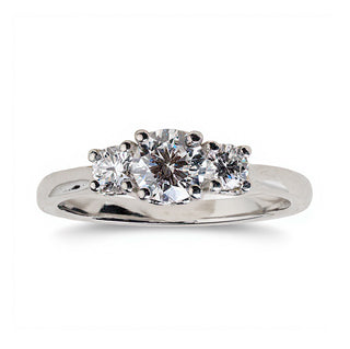 Platinum 0.75ct Diamond GIA Certified Trilogy Ring