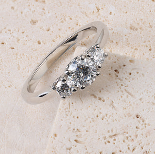 Platinum 0.75ct Diamond GIA Certified Trilogy Ring