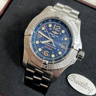 Breitling Superocean Steelfish A17390 44mm Blue Dial Full Set 2007