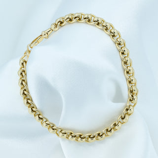 9ct Yellow Gold Solid Rollerball Bracelet - 7½ Inch - 15.3g
