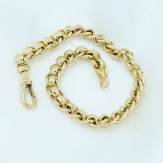 9ct Yellow Gold Solid Rollerball Bracelet - 7½ Inch - 15.3g
