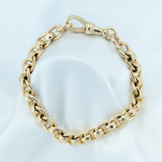 Vintage 9ct Rose Gold Faceted Belcher Bracelet - 7¼ Inch - 20.5g