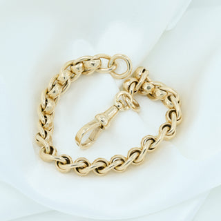 Vintage 9ct Rose Gold Faceted Belcher Bracelet - 7¼ Inch - 20.5g