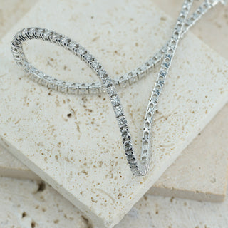 18ct White Gold 2.28ct Diamond Line Tennis Bracelet - 7"