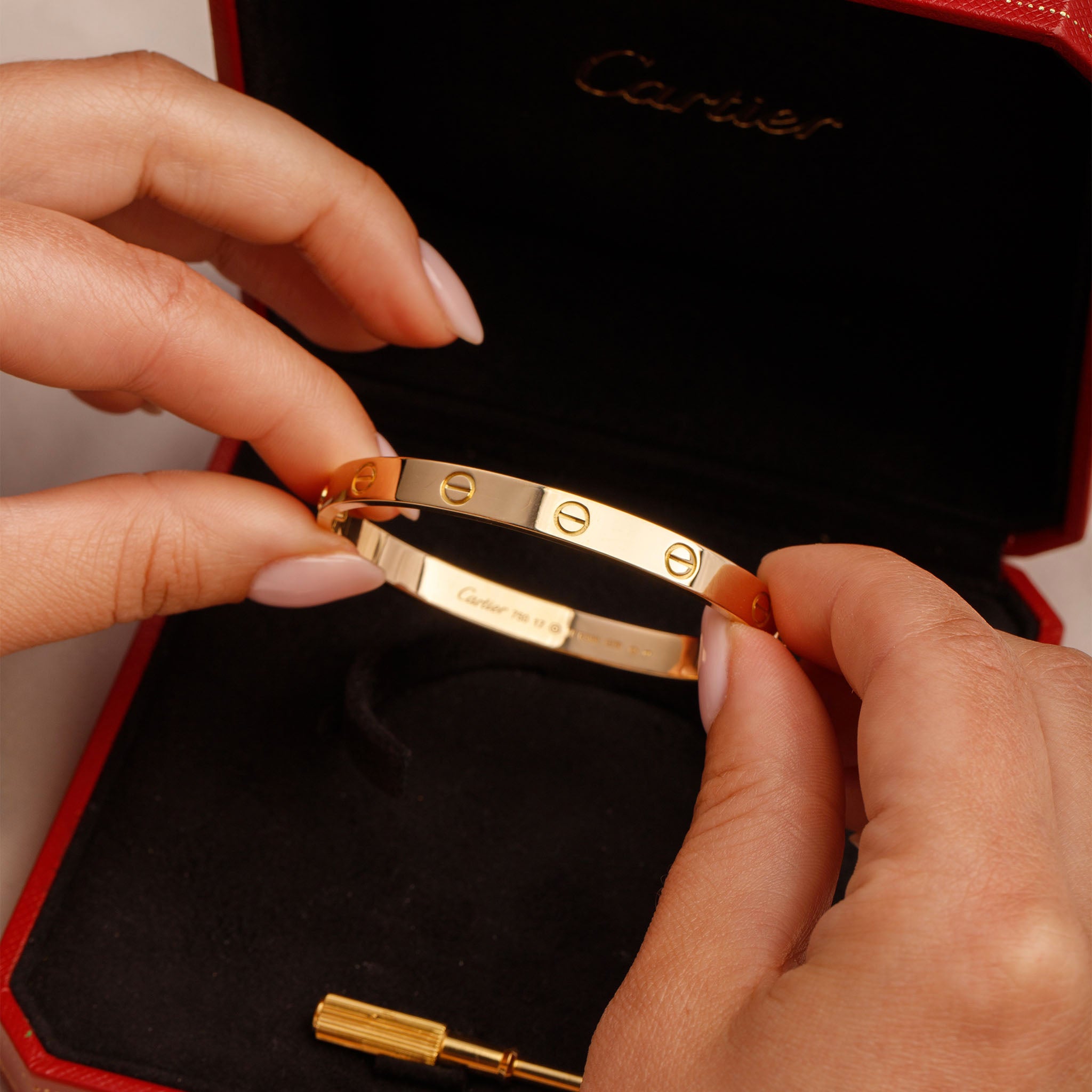 Cartier 18ct Yellow Gold Love Bracelet Size 17 With Box