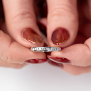 Platinum 950 Channel Set Diamond 0.25ct Half Eternity Band Ring
