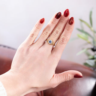 Victorian 18ct Yellow Gold Old Cut Diamond Sapphire Cluster Ring