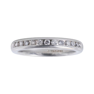 Platinum 950 Channel Set Diamond 0.25ct Half Eternity Band Ring