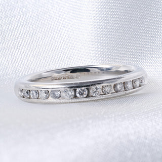 Platinum 950 Channel Set Diamond 0.25ct Half Eternity Band Ring
