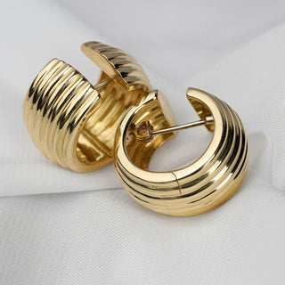 Vintage Tiffany & Co 18ct Yellow Gold 7-Row Wide Hoop Earrings - 16g
