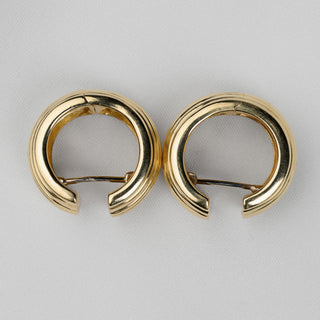 Vintage Tiffany & Co 18ct Yellow Gold 7-Row Wide Hoop Earrings - 16g